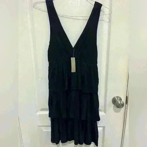 NWT J Crew Women's Navy New  Tiered Dress SZ Small Ruffle - Picture 1 of 4